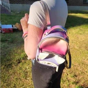 Betsey Johnson Purple and Pink Ombré puppy backpack